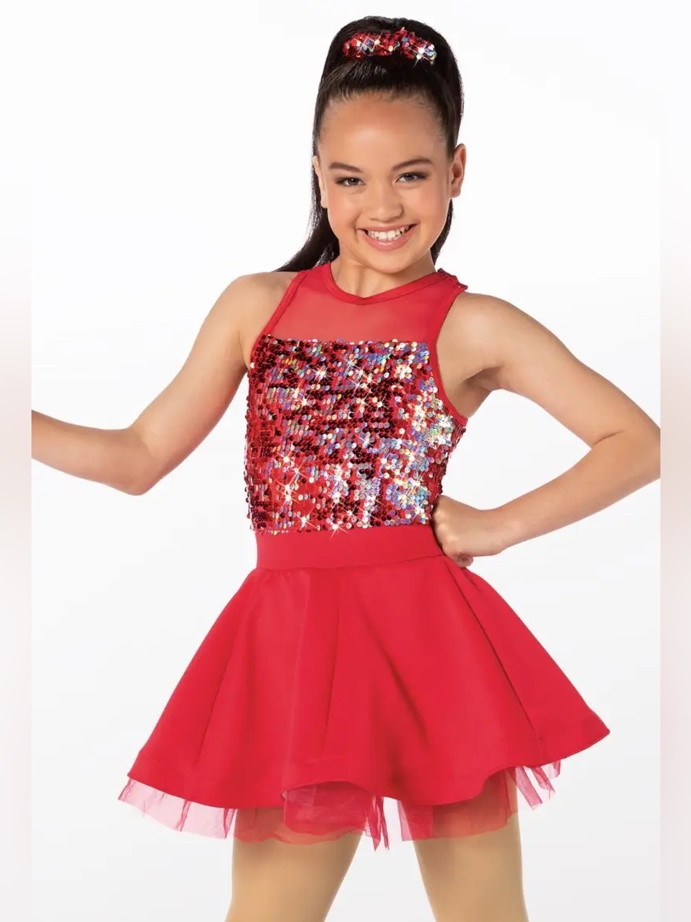 Weissman’s style 12619 size IC red sequin dance recital dress NWOT